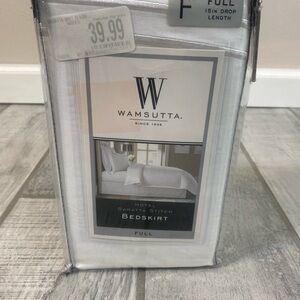 Wamsutta White Full Hotel Baratta Stitch Bedskirt - Tailored Style
